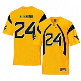 West Virginia Mountaineers 24 Maurice Fleming Gold College Football Jersey Dzhi,baseball caps,new era cap wholesale,wholesale hats